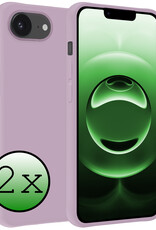 BASEY. BASEY. iPhone 16E Hoesje Siliconen - Lila - 2 PACK