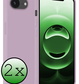 BASEY. BASEY. iPhone 16E Hoesje Siliconen - Lila - 2 PACK