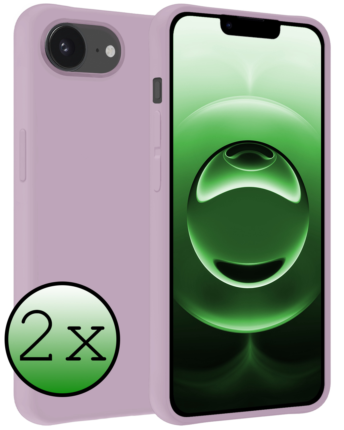BASEY. BASEY. iPhone 16E Hoesje Siliconen - Lila - 2 PACK