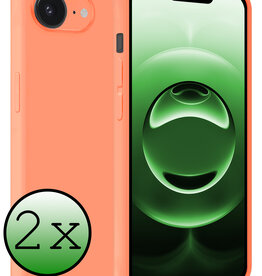 BASEY. BASEY. iPhone 16E Hoesje Siliconen - Perzik - 2 PACK