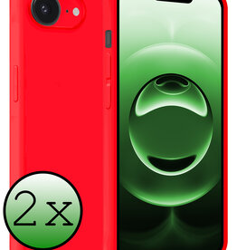 BASEY. BASEY. iPhone 16E Hoesje Siliconen - Rood - 2 PACK