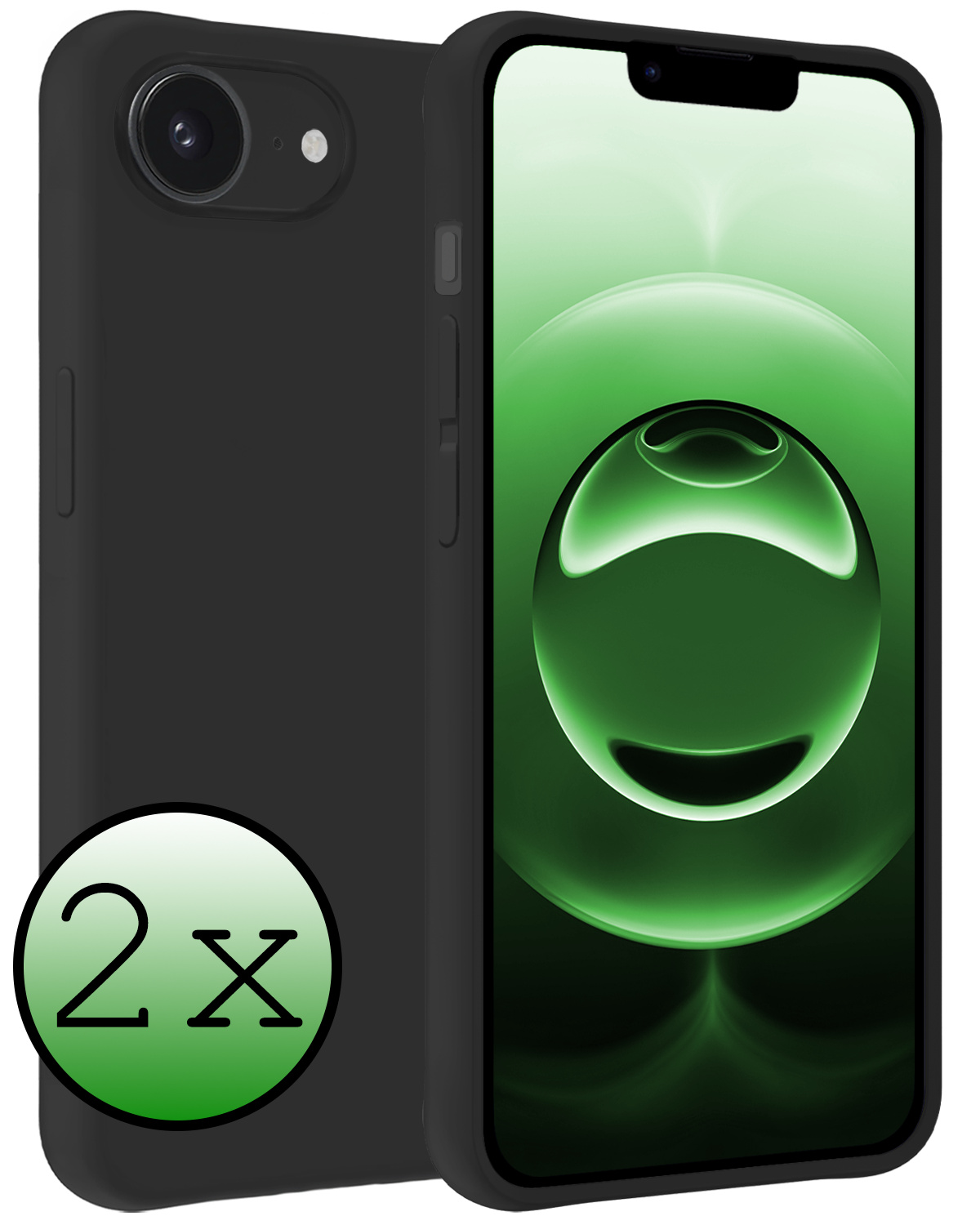 BASEY. BASEY. iPhone 16E Hoesje Siliconen - Zwart - 2 PACK