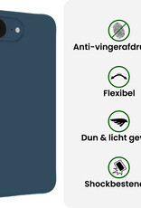 BASEY. BASEY. iPhone 16E Hoesje Siliconen Met Screenprotector Met Dichte Notch - Donkerblauw