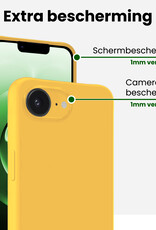 BASEY. BASEY. iPhone 16E Hoesje Siliconen Met Screenprotector Met Dichte Notch - Geel