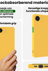 BASEY. BASEY. iPhone 16E Hoesje Siliconen Met Screenprotector Met Dichte Notch - Geel