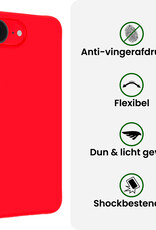 BASEY. BASEY. iPhone 16E Hoesje Siliconen Met Screenprotector Met Dichte Notch - Rood