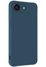 BASEY. BASEY. iPhone 16E Hoesje Siliconen Met 2x Screenprotector Met Dichte Notch - Donkerblauw