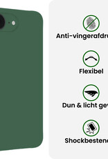 BASEY. BASEY. iPhone 16E Hoesje Siliconen Met 2x Screenprotector Met Dichte Notch - Donkergroen