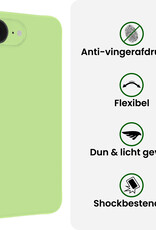BASEY. BASEY. iPhone 16E Hoesje Siliconen Met 2x Screenprotector Met Dichte Notch - Groen