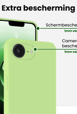 BASEY. BASEY. iPhone 16E Hoesje Siliconen Met 2x Screenprotector Met Dichte Notch - Groen