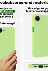 BASEY. BASEY. iPhone 16E Hoesje Siliconen Met 2x Screenprotector Met Dichte Notch - Groen