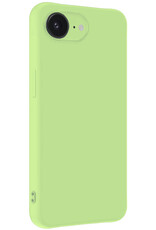 BASEY. BASEY. iPhone 16E Hoesje Siliconen Met 2x Screenprotector Met Dichte Notch - Groen