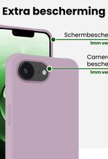 BASEY. BASEY. iPhone 16E Hoesje Siliconen Met 2x Screenprotector Met Dichte Notch - Lila