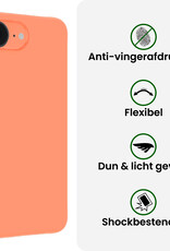 BASEY. BASEY. iPhone 16E Hoesje Siliconen Met 2x Screenprotector Met Dichte Notch - Perzik