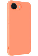 BASEY. BASEY. iPhone 16E Hoesje Siliconen Met 2x Screenprotector Met Dichte Notch - Perzik