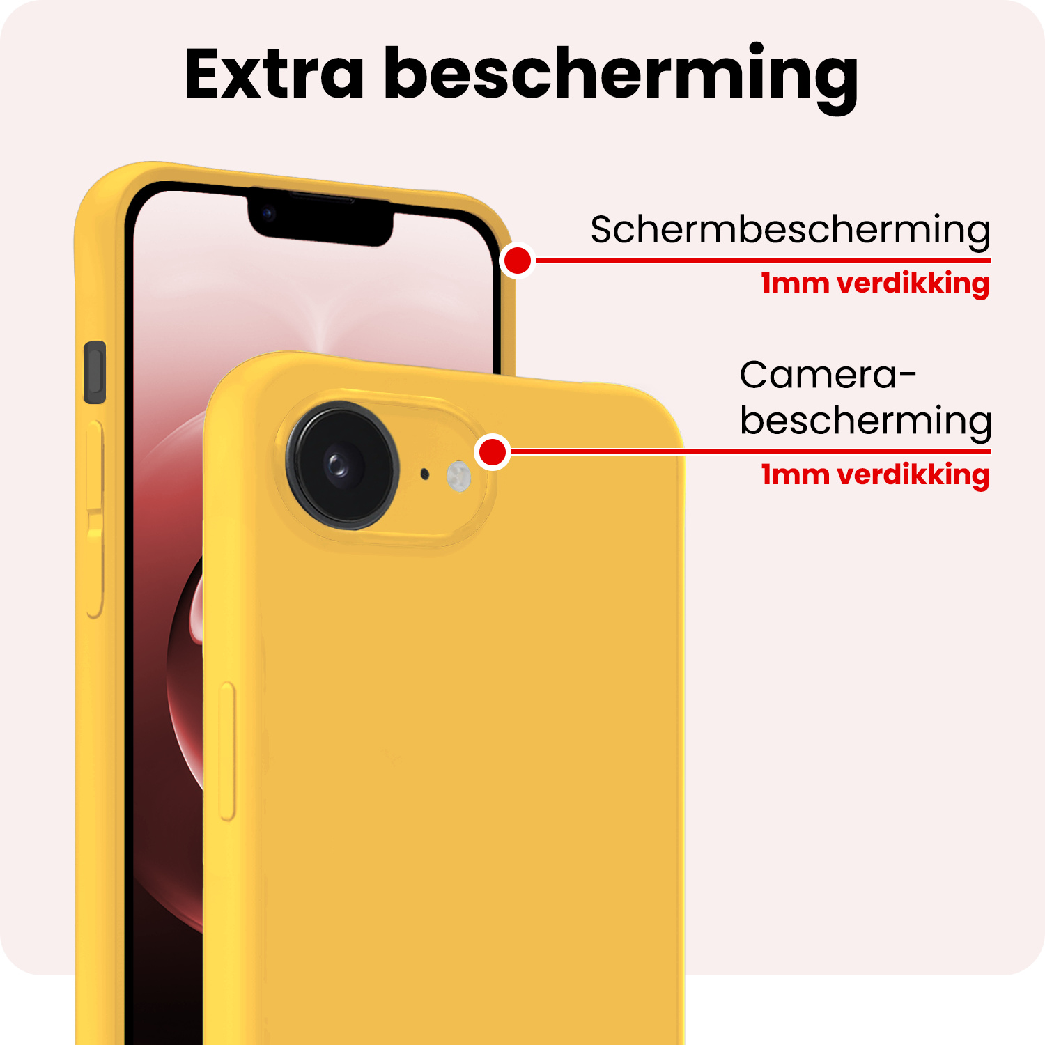 NoXx NoXx iPhone 16E Hoesje Siliconen - Geel