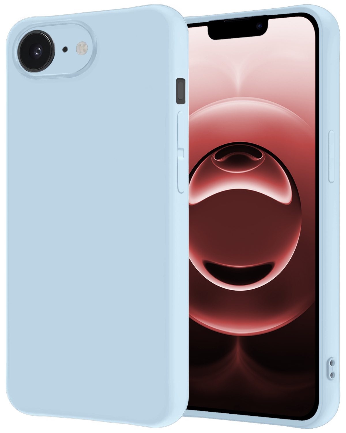 NoXx NoXx iPhone 16E Hoesje Siliconen - Lichtblauw