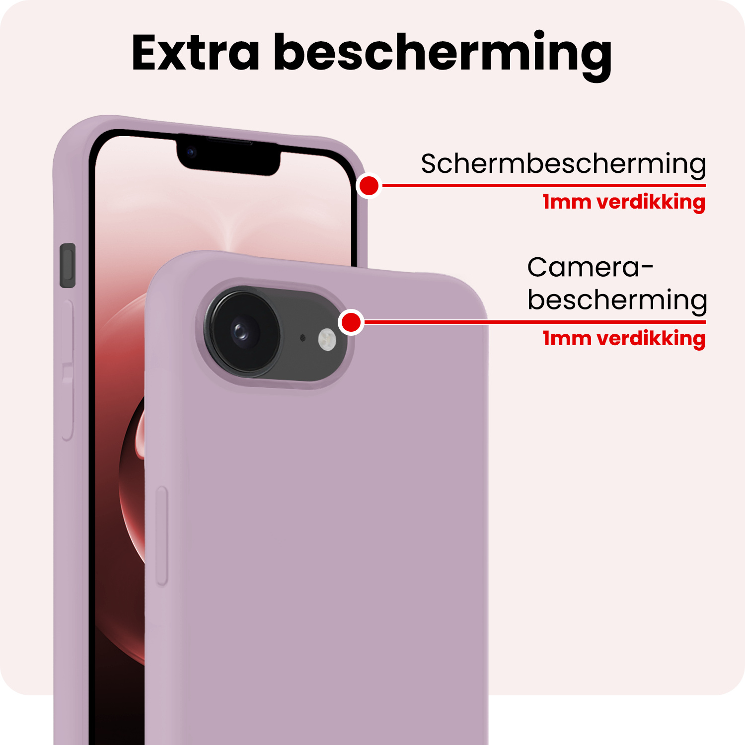 NoXx NoXx iPhone 16E Hoesje Siliconen - Lila