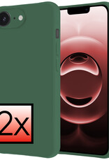 NoXx NoXx iPhone 16E Hoesje Siliconen - Donkergroen - 2 PACK