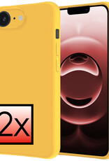 NoXx NoXx iPhone 16E Hoesje Siliconen - Geel - 2 PACK