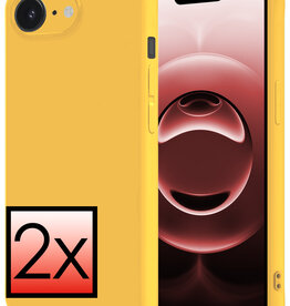 NoXx NoXx iPhone 16E Hoesje Siliconen - Geel - 2 PACK