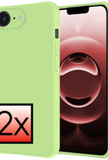 NoXx NoXx iPhone 16E Hoesje Siliconen - Groen - 2 PACK