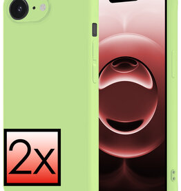 NoXx NoXx iPhone 16E Hoesje Siliconen - Groen - 2 PACK