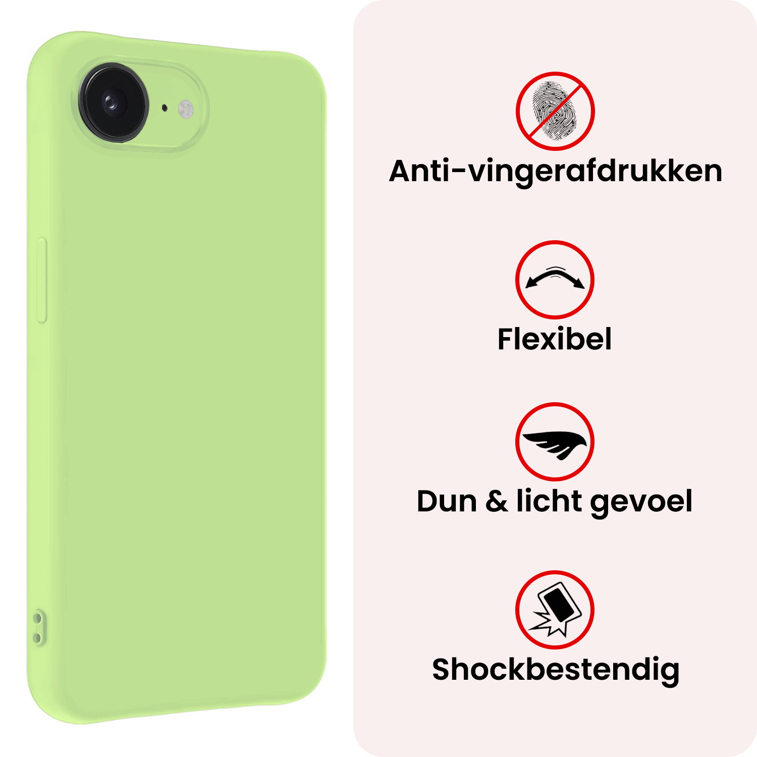 NoXx NoXx iPhone 16E Hoesje Siliconen - Groen - 2 PACK