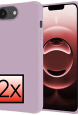 NoXx NoXx iPhone 16E Hoesje Siliconen - Lila - 2 PACK