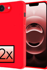 NoXx NoXx iPhone 16E Hoesje Siliconen - Rood - 2 PACK
