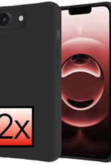 NoXx NoXx iPhone 16E Hoesje Siliconen - Zwart - 2 PACK