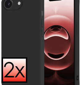 NoXx NoXx iPhone 16E Hoesje Siliconen - Zwart - 2 PACK