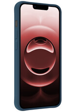 NoXx NoXx iPhone 16E Hoesje Siliconen Met Screenprotector Met Dichte Notch - Donkerblauw
