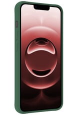 NoXx NoXx iPhone 16E Hoesje Siliconen Met 2x Screenprotector Met Dichte Notch - Donkergroen