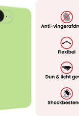 NoXx NoXx iPhone 16E Hoesje Siliconen Met 2x Screenprotector Met Dichte Notch - Groen
