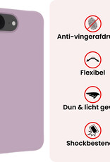 NoXx NoXx iPhone 16E Hoesje Siliconen Met 2x Screenprotector Met Dichte Notch - Lila