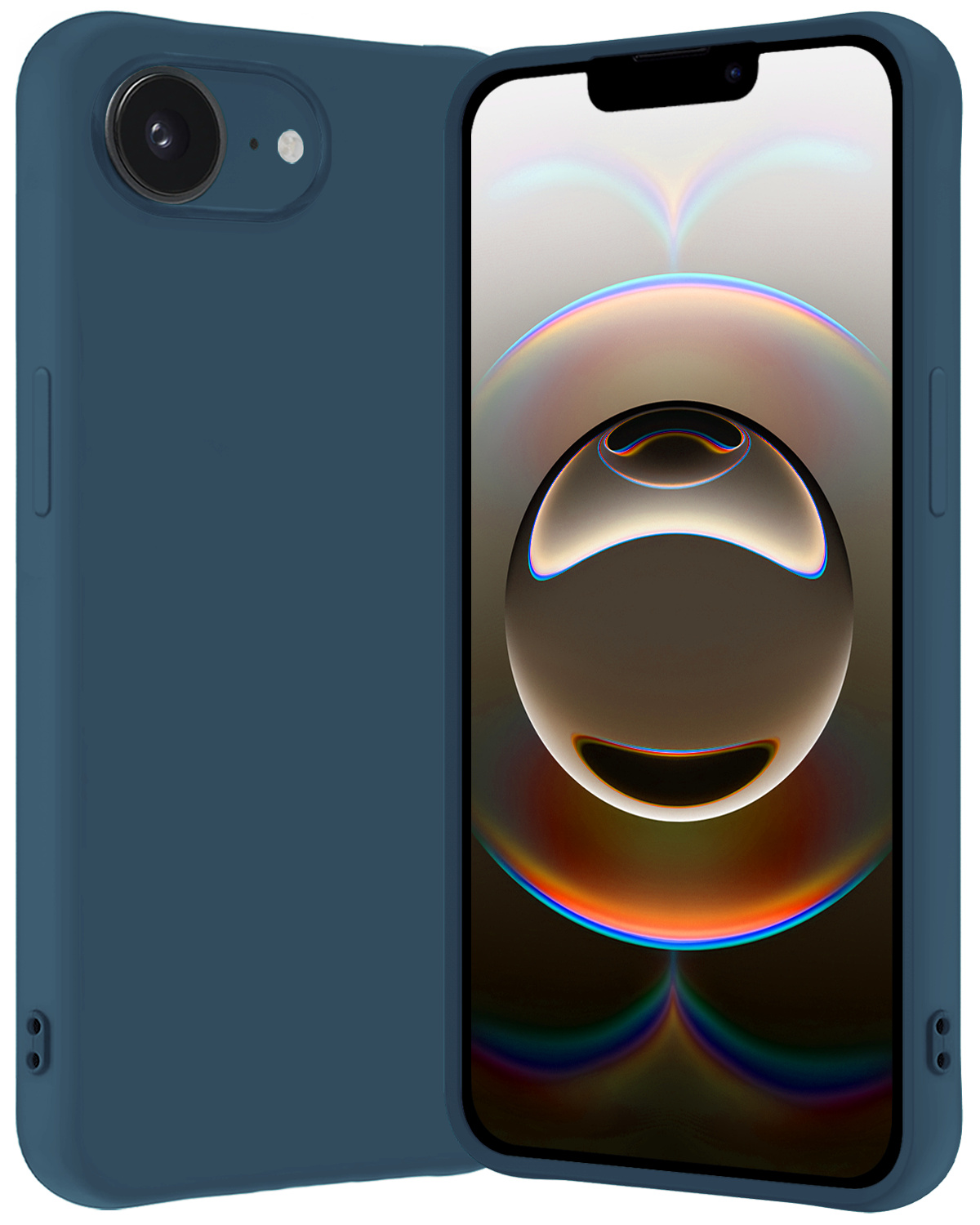 Nomfy Nomfy iPhone 16E Hoesje Siliconen - Donkerblauw