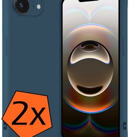 Nomfy Nomfy iPhone 16E Hoesje Siliconen - Donkerblauw - 2 PACK