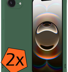 Nomfy Nomfy iPhone 16E Hoesje Siliconen - Donkergroen - 2 PACK