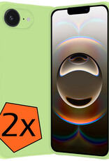 Nomfy Nomfy iPhone 16E Hoesje Siliconen - Groen - 2 PACK