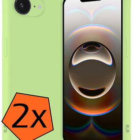 Nomfy Nomfy iPhone 16E Hoesje Siliconen - Groen - 2 PACK