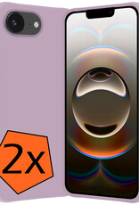 Nomfy Nomfy iPhone 16E Hoesje Siliconen - Lila - 2 PACK