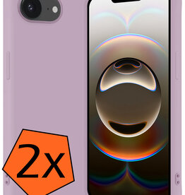 Nomfy Nomfy iPhone 16E Hoesje Siliconen - Lila - 2 PACK