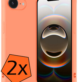 Nomfy Nomfy iPhone 16E Hoesje Siliconen - Perzik - 2 PACK