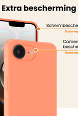 Nomfy Nomfy iPhone 16E Hoesje Siliconen - Perzik - 2 PACK