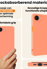 Nomfy Nomfy iPhone 16E Hoesje Siliconen - Perzik - 2 PACK