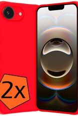 Nomfy Nomfy iPhone 16E Hoesje Siliconen - Rood - 2 PACK