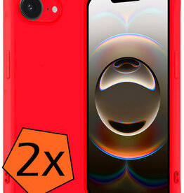 Nomfy Nomfy iPhone 16E Hoesje Siliconen - Rood - 2 PACK