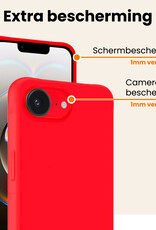 Nomfy Nomfy iPhone 16E Hoesje Siliconen - Rood - 2 PACK