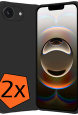Nomfy Nomfy iPhone 16E Hoesje Siliconen - Zwart - 2 PACK
